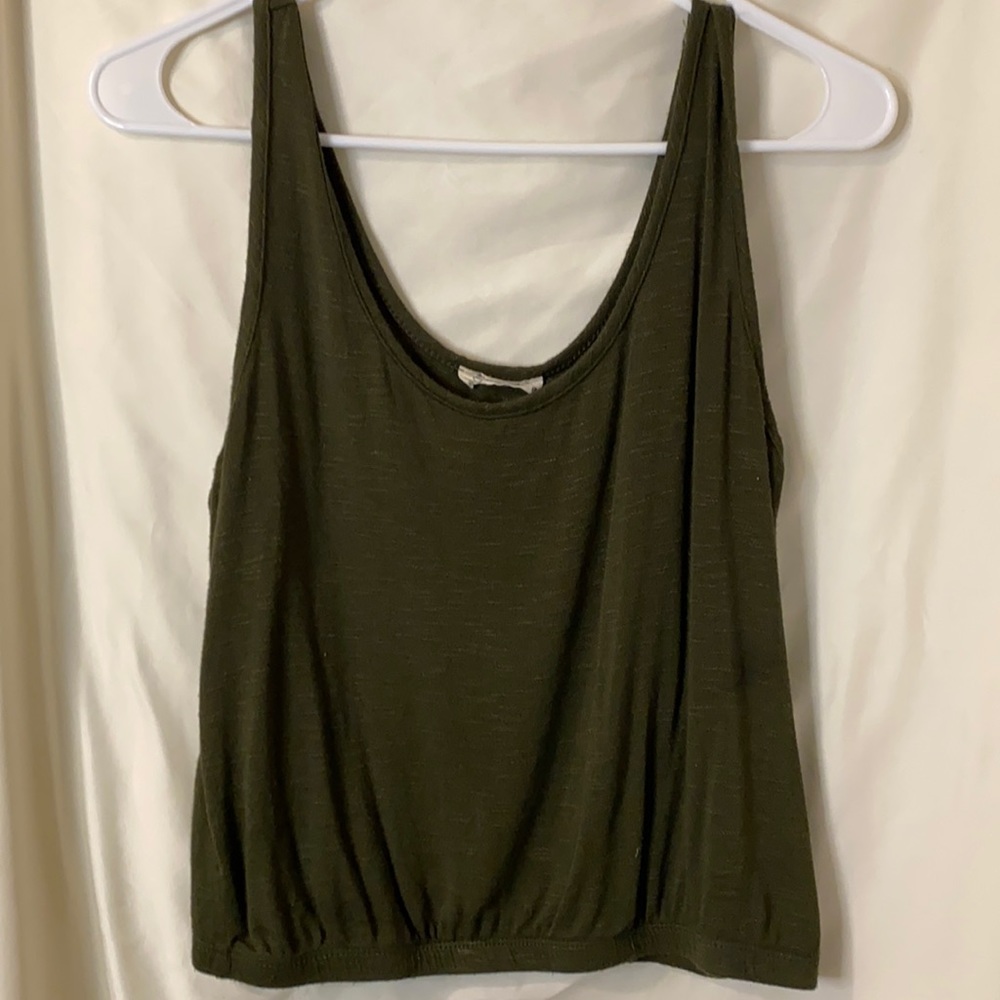 Olive green crop top